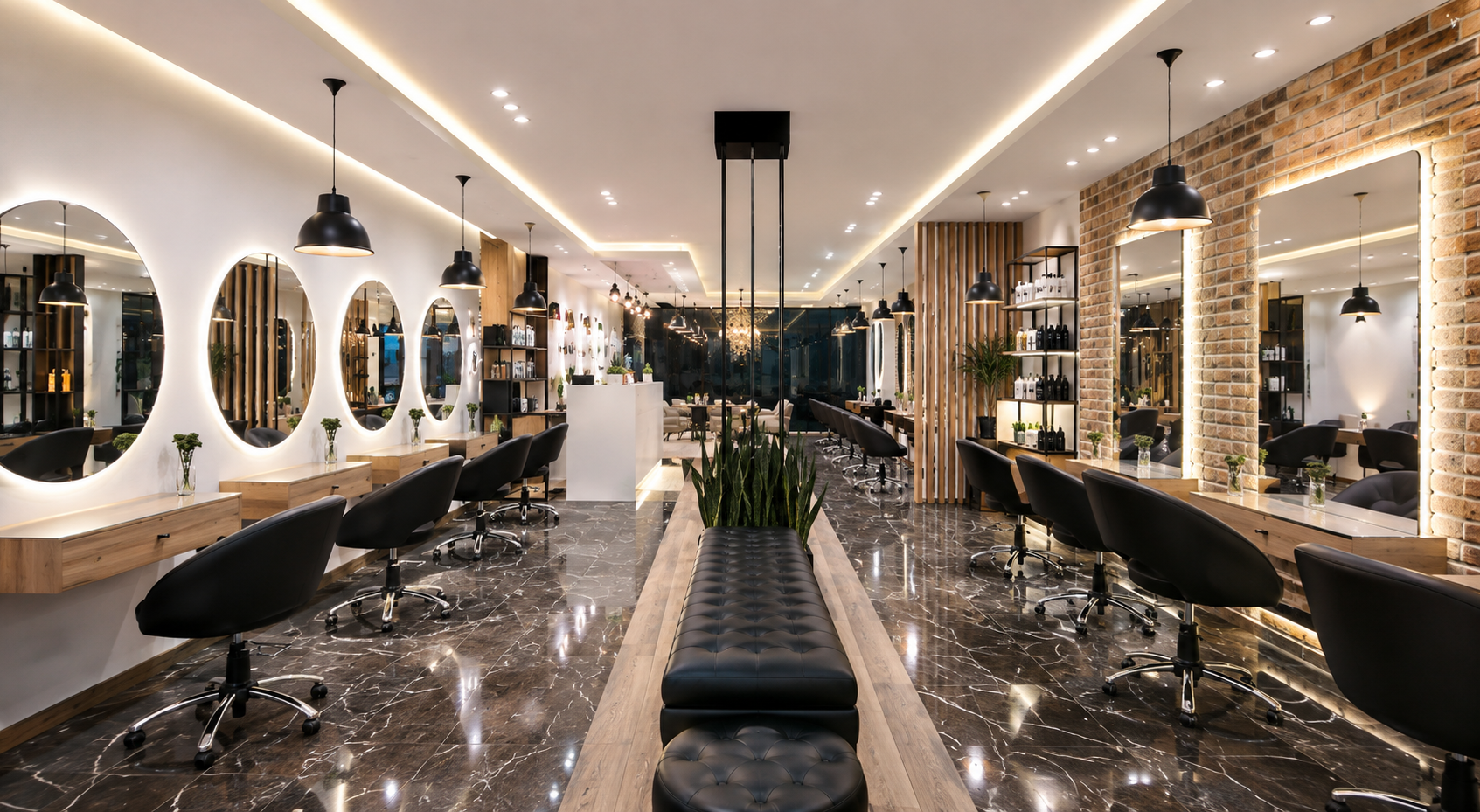 Espaço do salão Alma Beauty